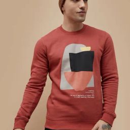 Fame Forever By Lifestyle Maroon Cotton Relaxed Fit Printed Sweatshirt-image-42