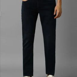 Louis Philippe Jeans Navy Cotton Slim Fit Jeans-picture-25