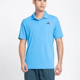 Adidas Light Blue Regular Fit Sports Polo-image-104