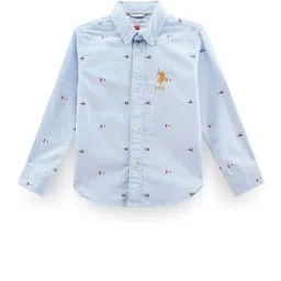 U.S. Polo Assn. Boys Blue Printed Full Sleeves Shirt-picture-14