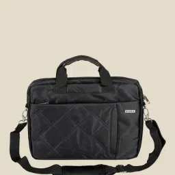 Kara Black Textured Nylon Laptop Bag-image-54