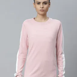 Alcis Women Pink Self Design Sweatshirt-image-73