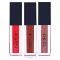 RAISEL Set Of 3 Liquid Matte Lipstick - 4.5 ml Each-Red Alert 11-Honey Dip 44-Rose Bud 22 image 1