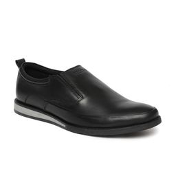 Red Chief Men Black Semiformal Leather Slip-On Shoes-image-23