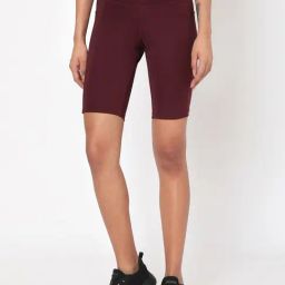 SILVERTRAQ Wine Polyester Relaxed Fit Cycling Shorts-picture-25
