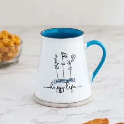 Clay Craft Fine Ceramic Beaker Shaped Milk/Coffee Mug - 350 ml- 1 Piece-image-55