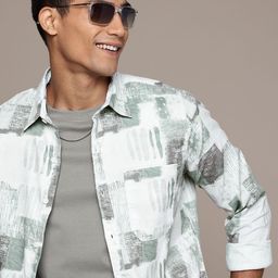 WROGN Abstract Printed Textured Casual Shirt-6