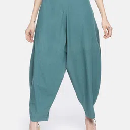 GRASS by Gitika Goyal Women Blue Loose Fit Solid Jodhpuris-image-19