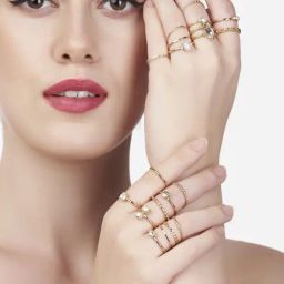 Zaveri Pearls Set of 20 Gold Tone Contemporary Stackable Rings-ZPFK13636-image-3