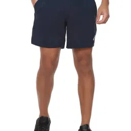Asics Navy Regular Fit Printed Sports Shorts-image-66