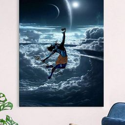 Gallery99 Blue Dreamy Shiva Canvas Unframed Painting-image-85