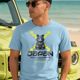 VEIRDO Graphic Printed Round Neck Pure Cotton T-shirt-image-97