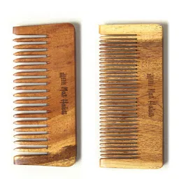 Nat Habit Set of 2 Oil Treated Kacchi Neem Comb - Small Size & Wide Tooth image 1