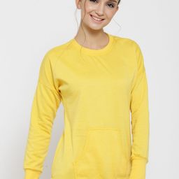Belle Fille Women Yellow Solid Sweatshirt-image-45