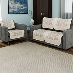 Aura Coffee Brown Printed Cotton Sofa Cover-picture-11