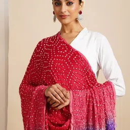 JAYPORE Bandhani Printed Dupatta image 4