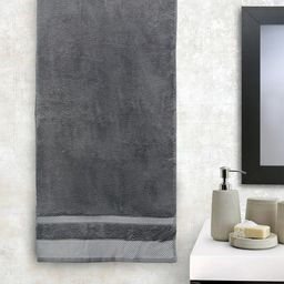 SPACES Grey Solid 600 GSM Hydro Cotton Bath Towel-image-13