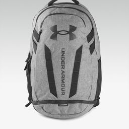 UNDER ARMOUR Unisex Grey & Black Brand Logo Print 15 Inch Hustle 5.0 Laptop Backpack-46