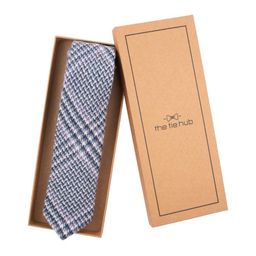 The Tie Hub Men Checked Wool Ascot Tie-5