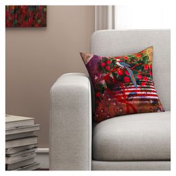 Sej By Nisha Gupta Abstract Premium 16 By 16 Cushion Cover - Red-image-58