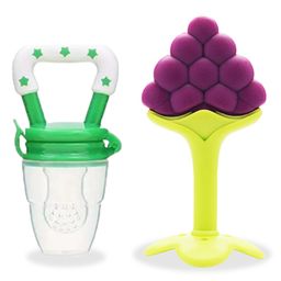 Chinmay Kids Baby Fruit Shape Teether & Soother Soft Stick Dental Care BPA- Free Pack of 2 Teether - Purple Green-picture-15
