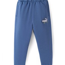 PUMA Cotton Knit Ankle Length Track Pant with Brand Logo Print - Blue-image-74