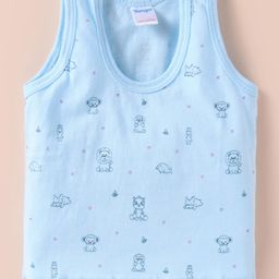 Tango Single Jersey Knit Sleeveless Vests with Animal Print - Aqua Blue-picture-18