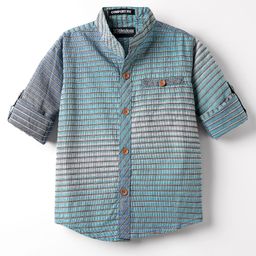 Rikidoos Full Sleeves Abstract Printed Shirt - Blue-image-52