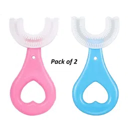 numum U Shape Brush - Pack of 2 (Pink, Blue) (Color and design may vary)-picture-2