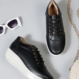 VALIOSAA Women Solid Lace Up Sneakers-14