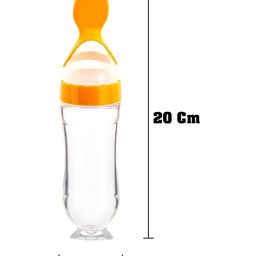 Joy Buzz Baby Silicone 90 ml Spoon Feeder & Rattle Teether Pack Of 2 - Yellow & Blue image 3