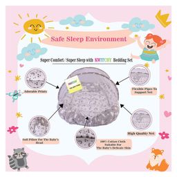 Kwitchy Baby Bedding Set Mattress with Mosquito Net - Grey image 4