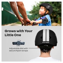 R for Rabbit Helmet for Kids Safety Certified Lightweight & Adjustable for Skating Cycling Scooter with ABS & EPS Material - Black image 4