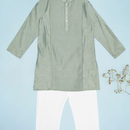 indus route by Pantaloons Boys Striped Mandarin Collar Straight Kurta With Pyjama-51