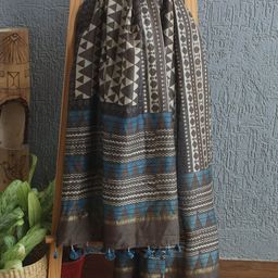 Weaves of Tradition Ethnic Motifs Printed Block Print Dupatta image 2