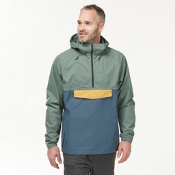 Men Half Zip Reinforced Rain Jacket with Chest Storage Pocket Green - NH150-image-66