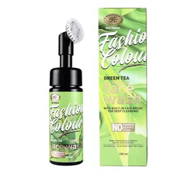 Fashion Colour Green Tea Foaming Face Wash with Built-In Brush - 150 ml-image-42