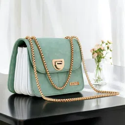Exotic Green PU Structured Sling Bag-image-50