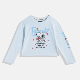 Happy Faces Girls Peanut Print Pure Cotton T-shirt-image-76