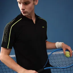 Slazenger Minimal Brand Logo Printed Polo Collar T-shirt-image-56