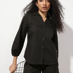 The Roadster Lifestyle Co. Women Pure Cotton Shirt Style Top & Shorts-48