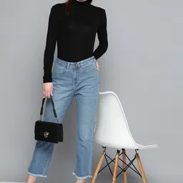Chemistry Women Straight Fit High-Rise Light Fade Frayed Hem Cropped Jeans-37