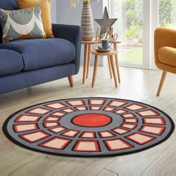 Presto Orange & Grey Wool Hand Tufted Carpet-5