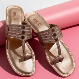 Inc.5 Women's Rose Gold Kolhapuri Sandals-picture-11