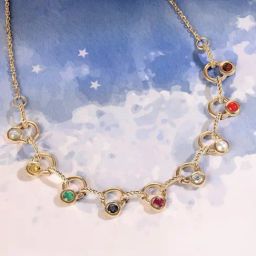 Mia by Tanishq Solar Symphony 14k Gold & Navratna Diamond Necklace-image-72