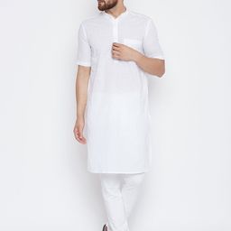 even Men White Solid Straight Kurta-image-21