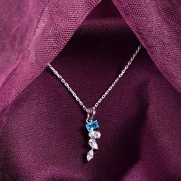 Clara 925 Silver Rhodium-Plated Swiss Zirconia Diamante Pendant with Chain Necklace-image-23