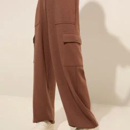 Studiofit by Westside Brown Cargo-Style High-Rise Track Pants-image-15