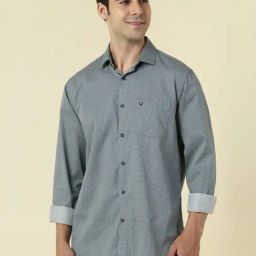 Allen Solly Grey Cotton Slim Fit Printed Shirt-image-53