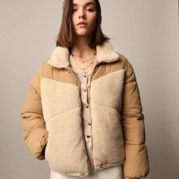 Only Brown & Beige Regular Fit Puffer Jacket-71